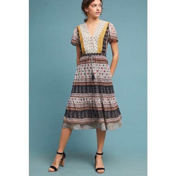 Anthropologie Dresses & Skirts - Anthropologie Mixed Print Short Sleeve Dress